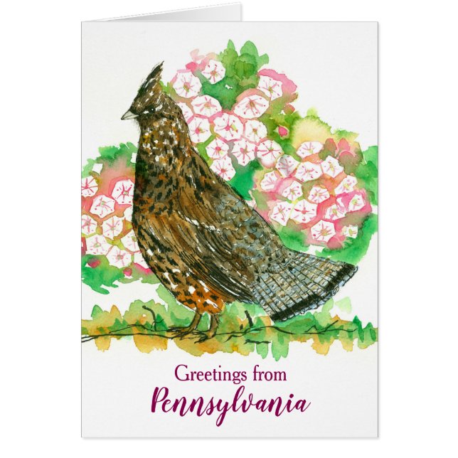 Saludos de Pennsylvania Ruffed Grouse Laurel (Frente)