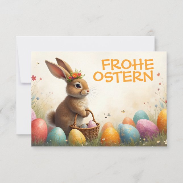 Saludos de primavera del conejo de Pascua (Anverso)
