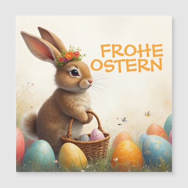 Saludos de primavera del conejo de Pascua (Anverso)
