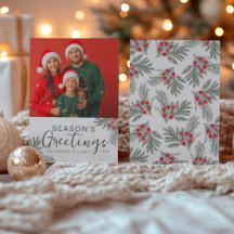 Saludos de temporada Corona de Navidad Foto