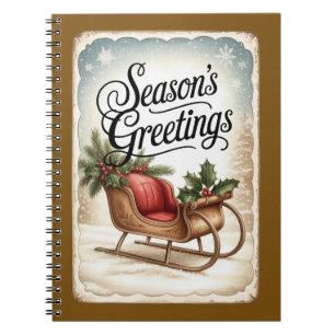 Saludos de Temporada Cuaderno de Trineo de Inviern