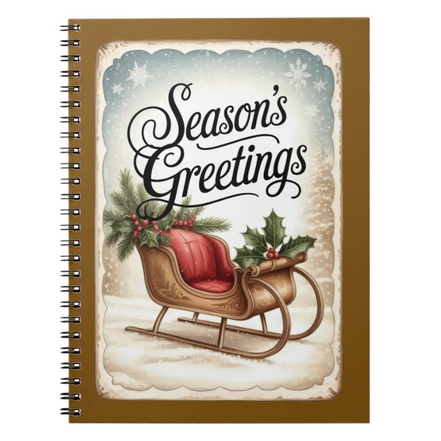 Saludos de Temporada Cuaderno de Trineo de Inviern (Frente)