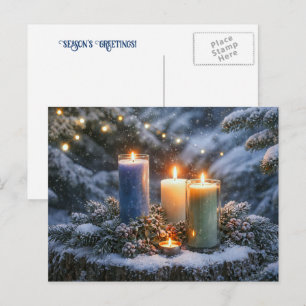 Saludos de temporada de Navidad Velas Nieve