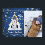 Saludos de temporada en el Árbol de Navidad de inv<br><div class="desc">Saludos de temporada en invierno Árbol de Navidad 2 tarjeta de festividad fotográfica</div>