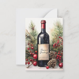 Saludos de temporada en una invitación de botella 