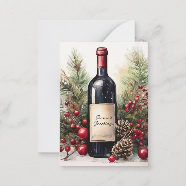 Saludos de temporada en una invitación de botella  (Anverso)