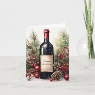 Saludos de temporada en una invitación de botella 