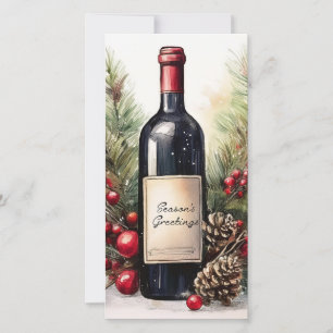 Saludos de temporada en una invitación de botella 