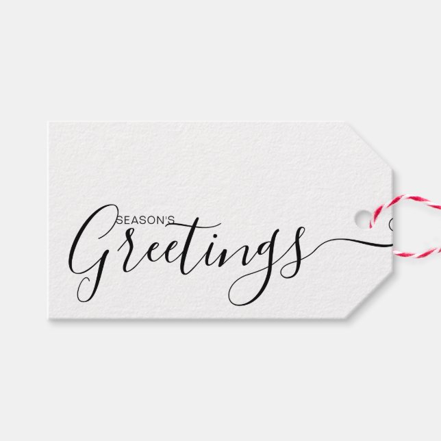 Saludos de temporada Etiqueta de regalo Minimalist (Frente (Horizontal))