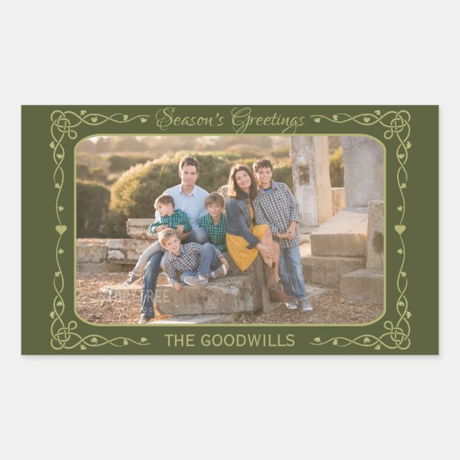 Saludos de temporada Personalizado pegatinas de fo (Anverso)