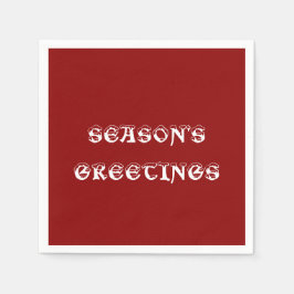 Saludos de temporada: servilleta de papel rojo osc