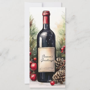 Saludos de temporada sobre una botella de vino 1 i