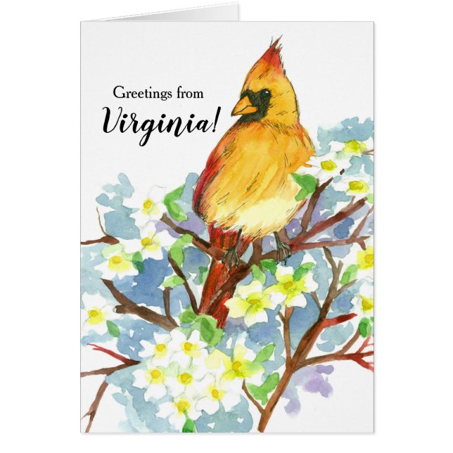 Saludos Del Cardenal De Virginia Bird (Frente)