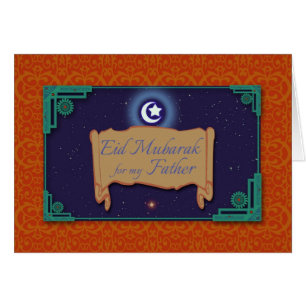 Saludos del Ramadán Eid Mubarak para el padre