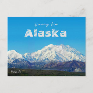 Saludos desde Alaska Denali Postal Tarjeta Escénic