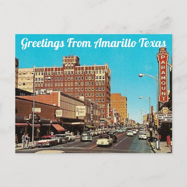 Saludos desde Amarillo Texas Tarjeta Postal Antigu (Anverso)