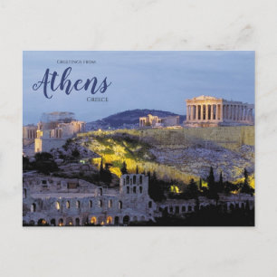 Saludos desde Atenas Grecia Tarjeta postal escénic