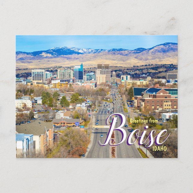 Saludos desde Boise Idaho Tarjeta Postal de Viaje (Anverso)