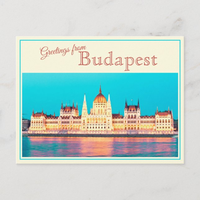 Saludos desde Budapest Tarjeta Postal Antigua (Anverso)