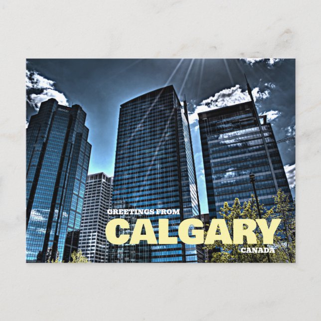 Saludos desde Calgary Canadá Postal (Anverso)