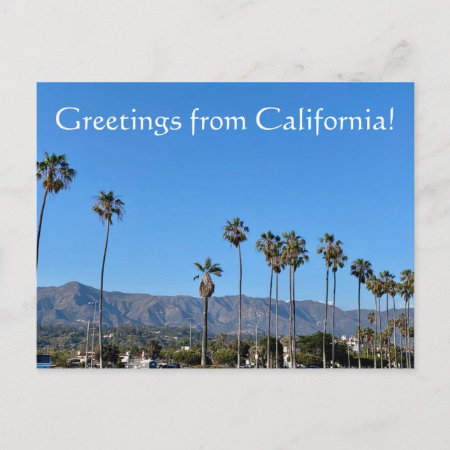 ¡Saludos desde California! Postal (Anverso)