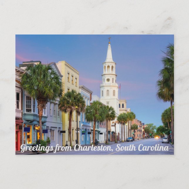 Saludos desde Charleston, postal de Carolina del S (Anverso)