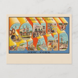 Saludos desde Coney Island Tarjeta postal de letra