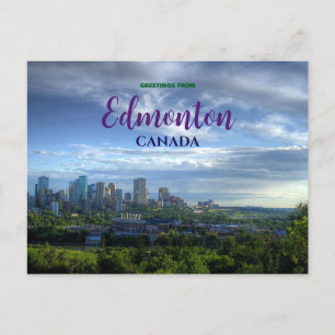Saludos desde Edmonton Canadá Tarjeta postal escén