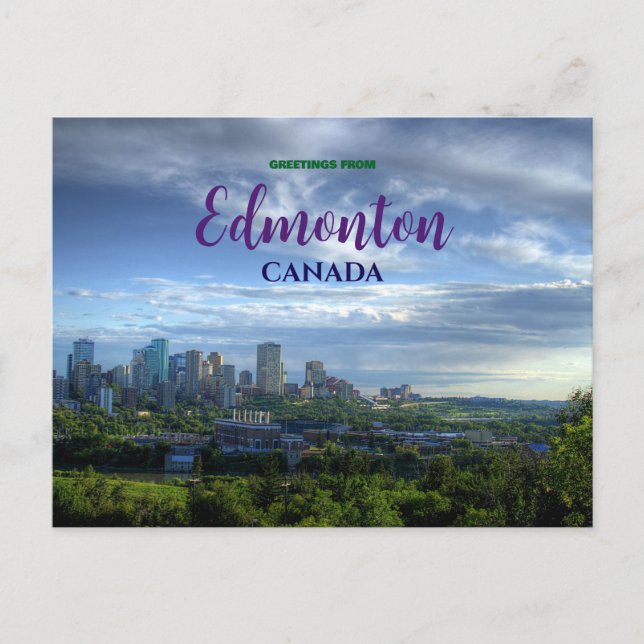 Saludos desde Edmonton Canadá Tarjeta postal escén (Anverso)