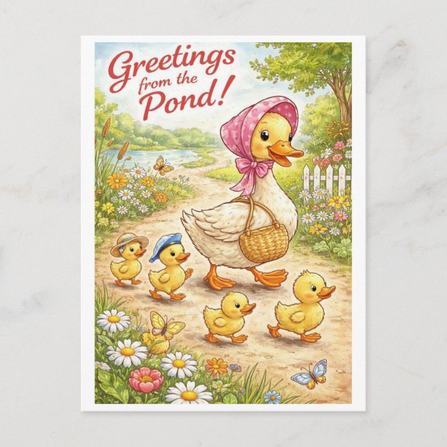 Saludos desde el estanque! Tarjeta postal (Anverso)