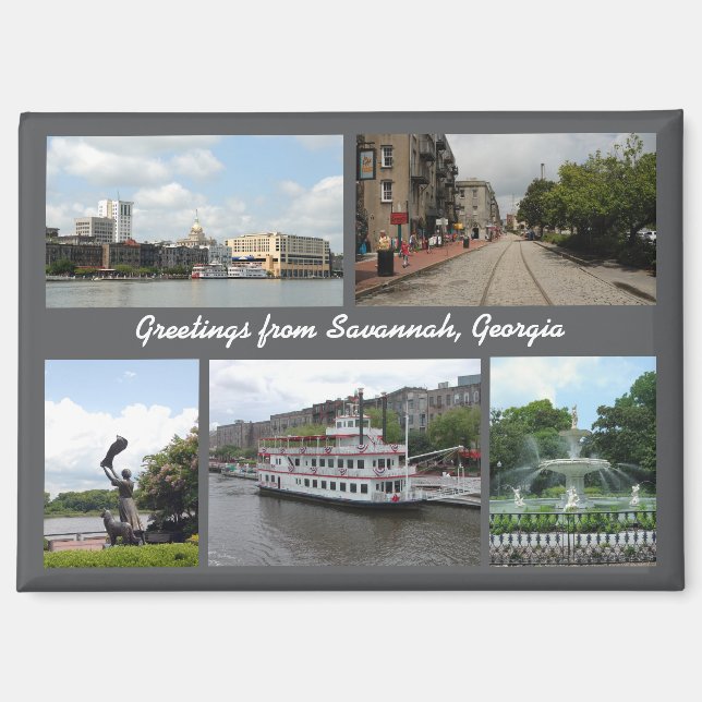 Saludos desde el imán Savannah Georgia (Anverso)