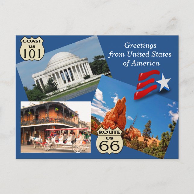 Saludos desde Estados Unidos - postal (Anverso)