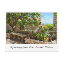 Saludos desde Eze, tarjeta postal de la Riviera Fr