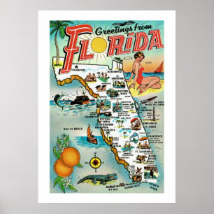 Saludos desde Florida Impresión de 20x28 Posters