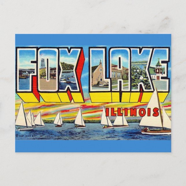 Saludos desde Fox Lake Ill Tarjeta Postal (Anverso)