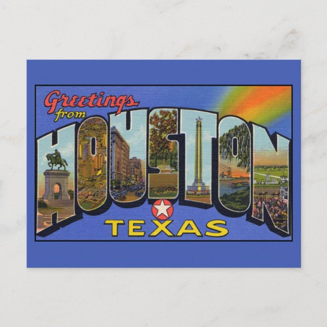 Saludos desde Houston Texas Tarjeta postal de letr (Anverso)