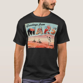 Saludos desde la camiseta Mars Retro Sci-Fi