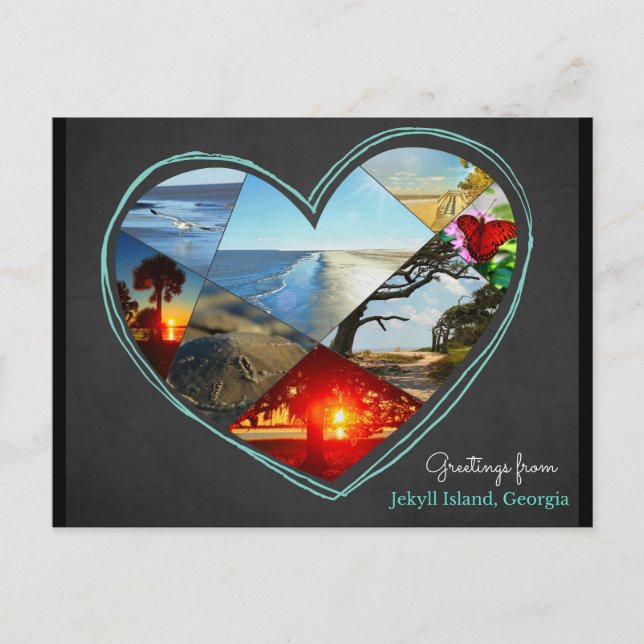Saludos desde la isla Jekyll, postal del H. de Geo (Anverso)