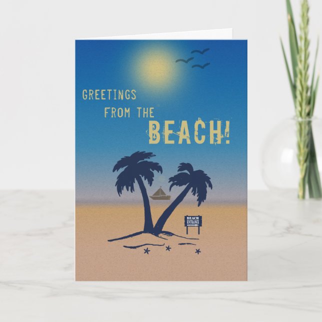 ¡Saludos desde la playa! Tarjeta (Anverso)