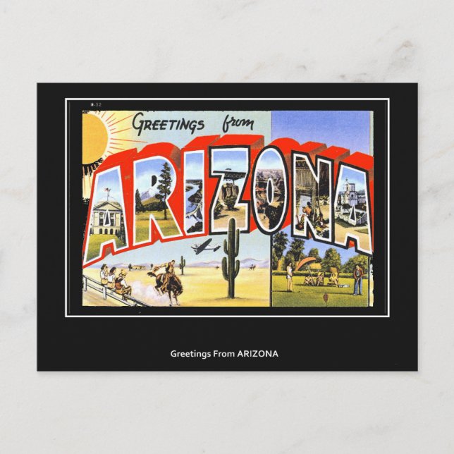Saludos desde la postal Arizona Vintage (Anverso)