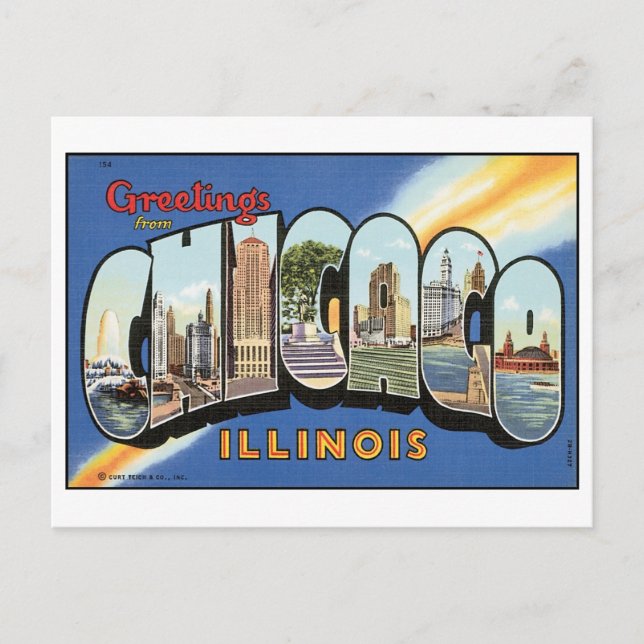 Saludos desde la postal Chicago Vintage (Anverso)
