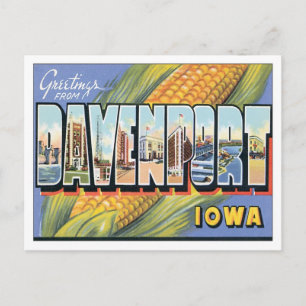 Saludos desde la postal Davenport Iowa USA