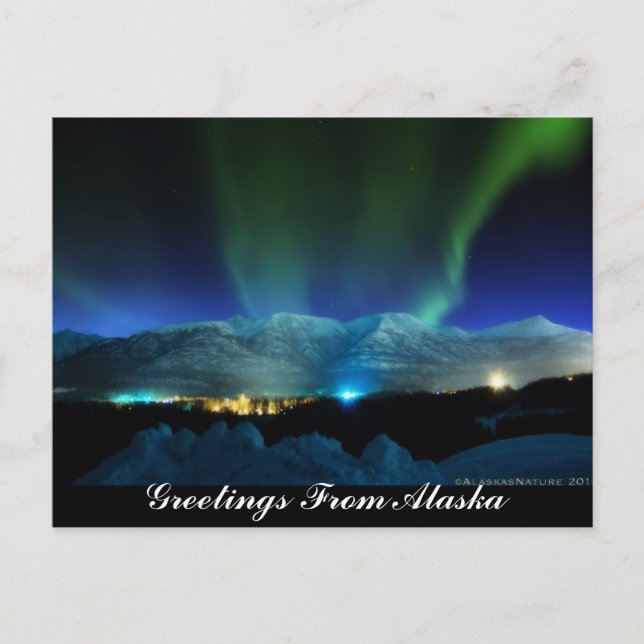 Saludos desde la postal de Alaska Aurora (Anverso)