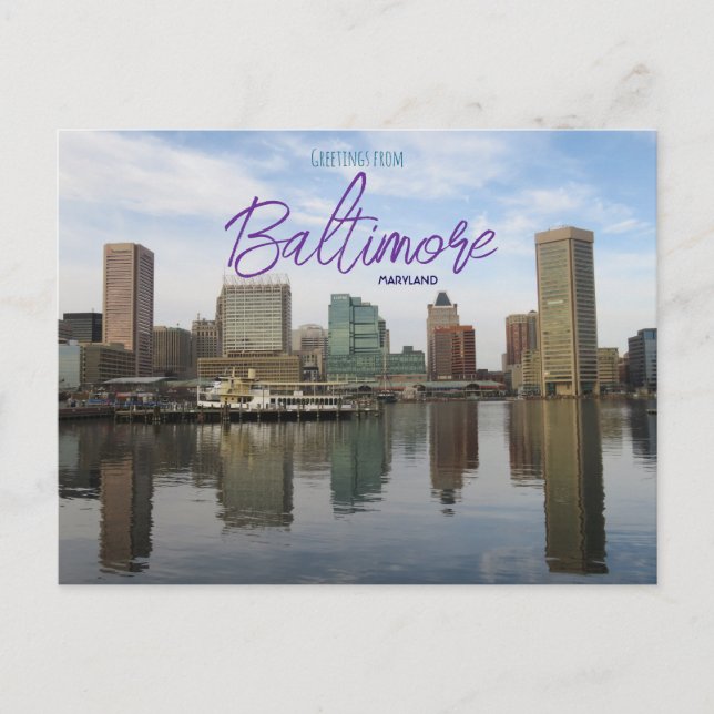 Saludos desde la postal de Baltimore Maryland (Anverso)