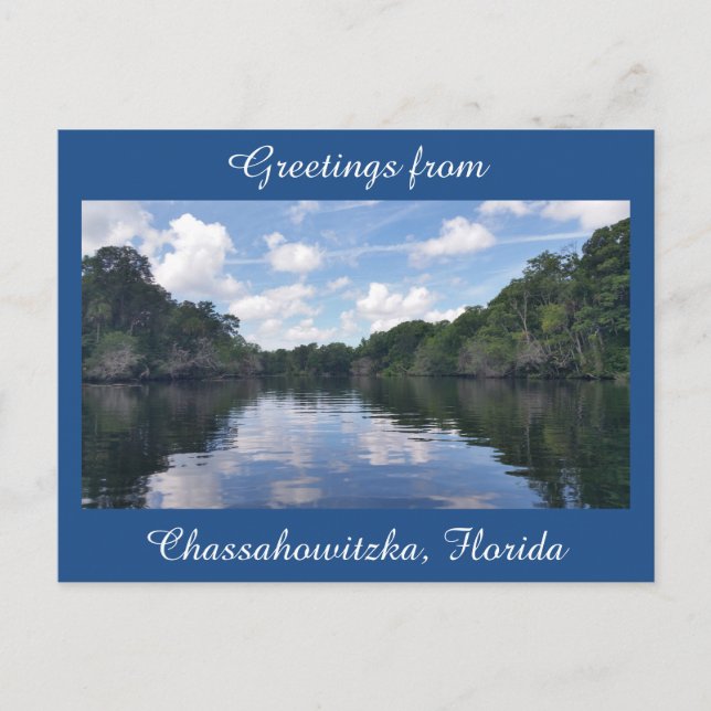 Saludos desde la postal de Chassahowitzka Florida (Anverso)
