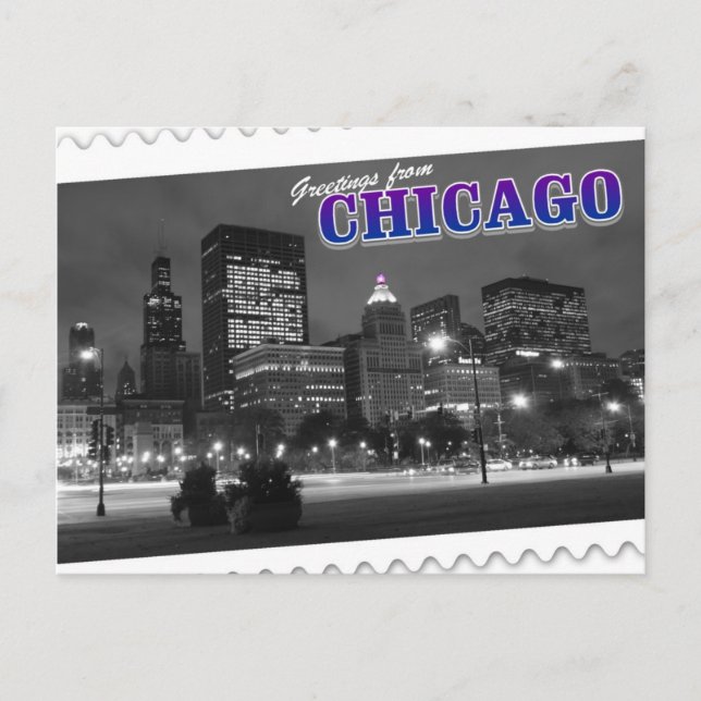 Saludos desde la postal de Chicago Illinois (Anverso)