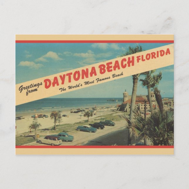 Saludos desde la postal de Daytona Beach 1953 (Anverso)