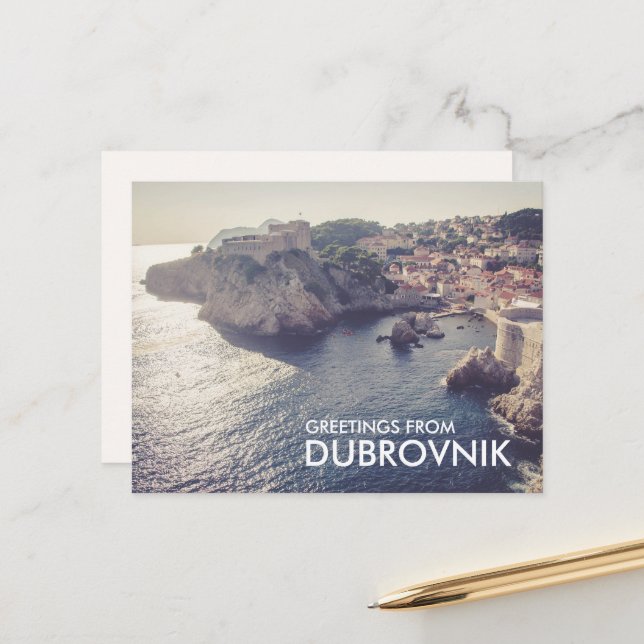 Saludos desde la postal de Dubrovnik Croacia (Anverso/Reverso In Situ)