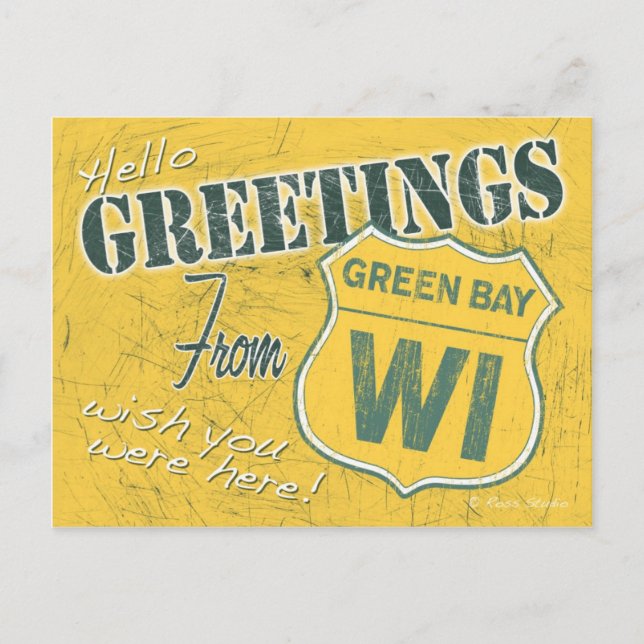 Saludos desde la postal de Green Bay Wisconsin (Anverso)