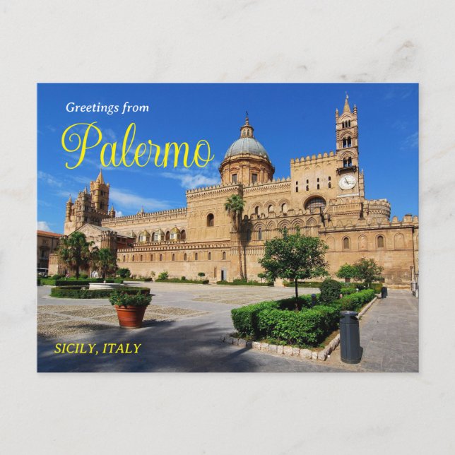 Saludos desde la postal de Palermo Italia (Anverso)